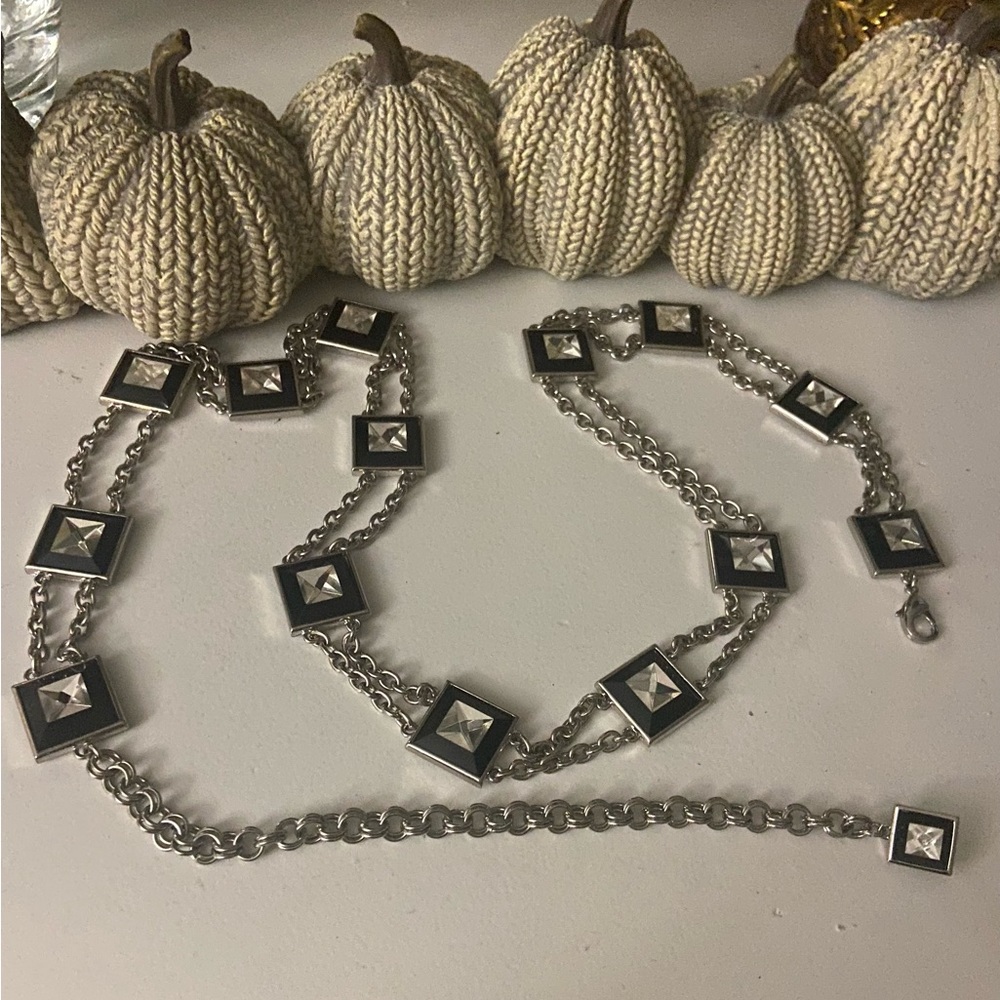 Chain Belt Silver & Black